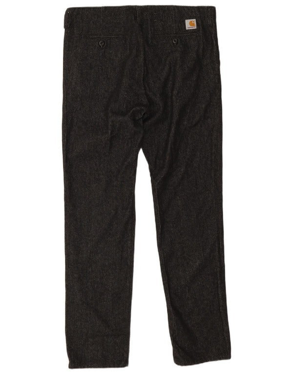 Carhartt Mens Wip Slim Chino Pantalones W34 L31 Algodón Negro