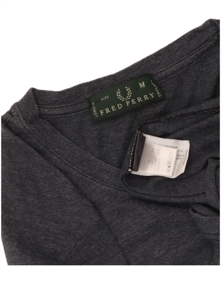 Fred Perry Top Mujer Manga Larga UK 44 Medio Azul Marino Algodón