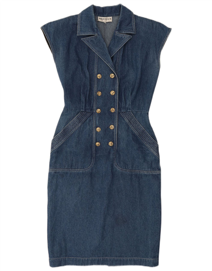 Privilegio Vestido Vaquero Mujer UK 44 Azul Medio