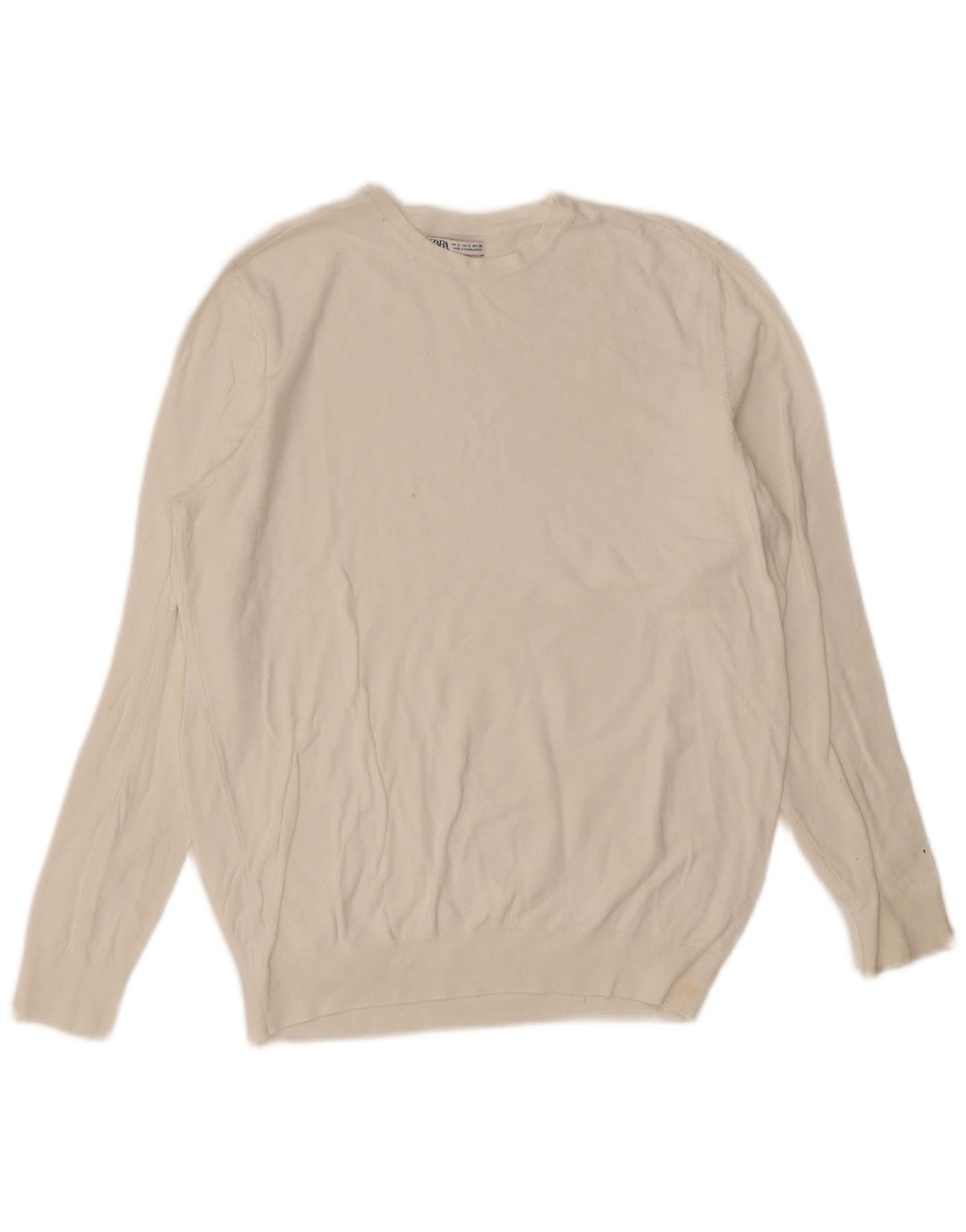 Zara Hombre Jersey De Cuello Redondo Jersey Pequeño Blanco