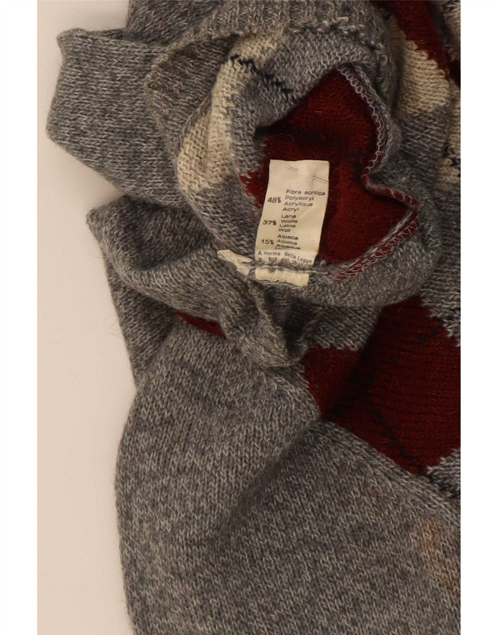 Rodes Jersey de cuello redondo para hombre IT 48 Medium Grey Argyle/Diamond