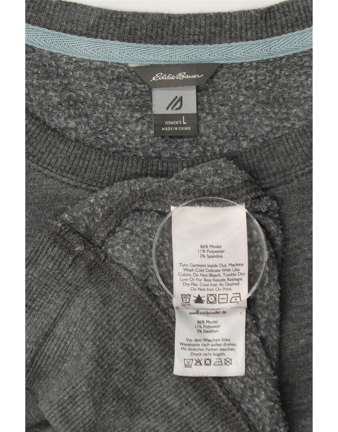 Eddie Bauer Sudadera para mujer Jumper UK 16 Large Gris Modal