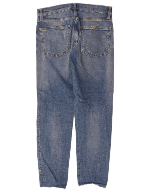 Zara Vaqueros Slim Mujer EU 34 2XS W24 L26 Azul Manchado