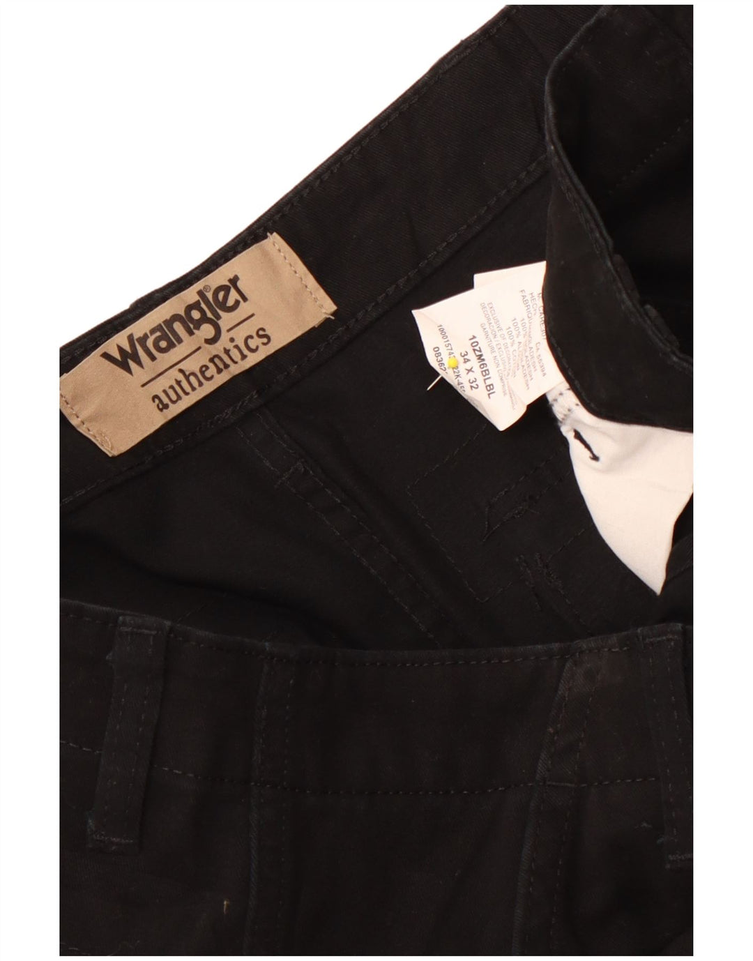 Wrangler Pantalones cargo rectos para hombre W34 L32 Algodón negro