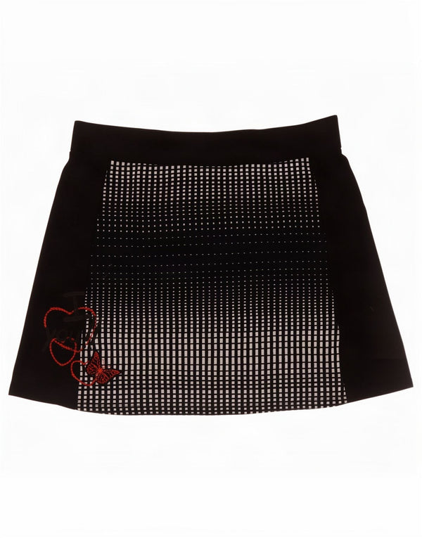 Desigual Minifalda Gráfica XL W34 Viscosa Geométrica Negra