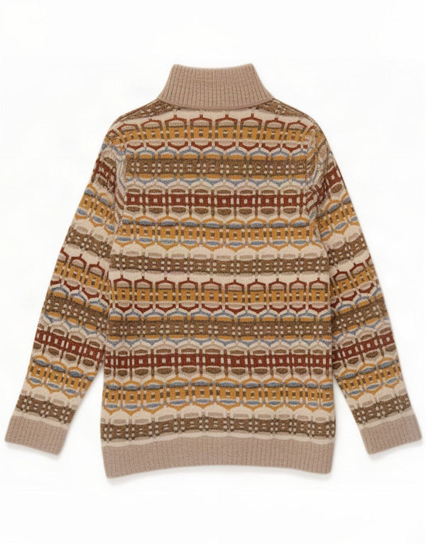 College By Marcazzani Womens Zip Neck Jumper Sweater UK 14 Medium Multicolo
