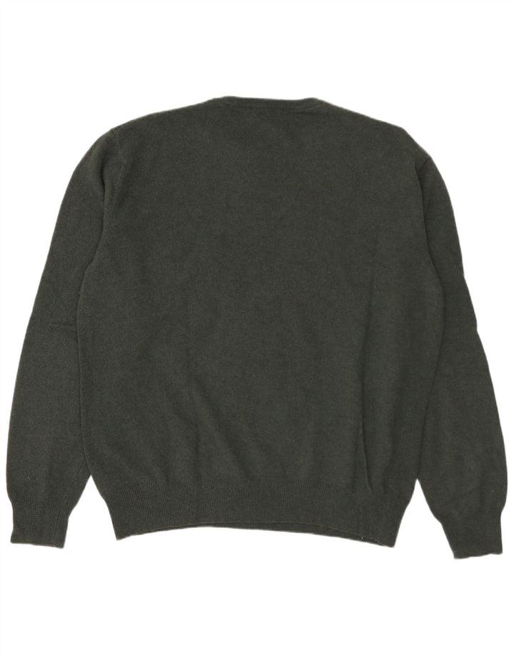 Kappa Hombre Jersey De Cuello Redondo Jersey De Lana De Cordero Verde Grande