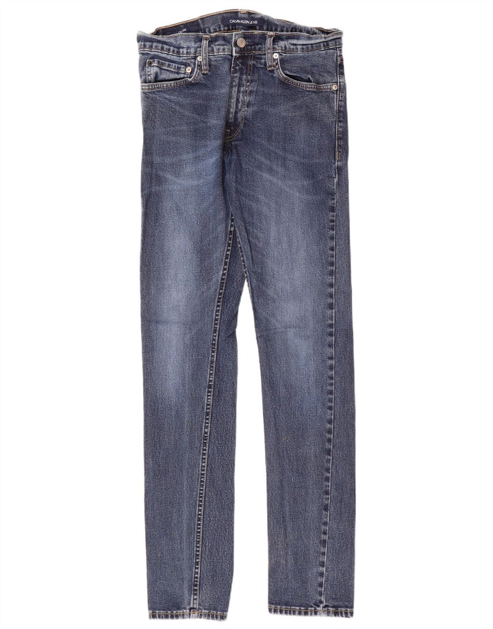 CALVIN KLEIN Vaqueros ajustados para hombre W30 L32 Algodón azul