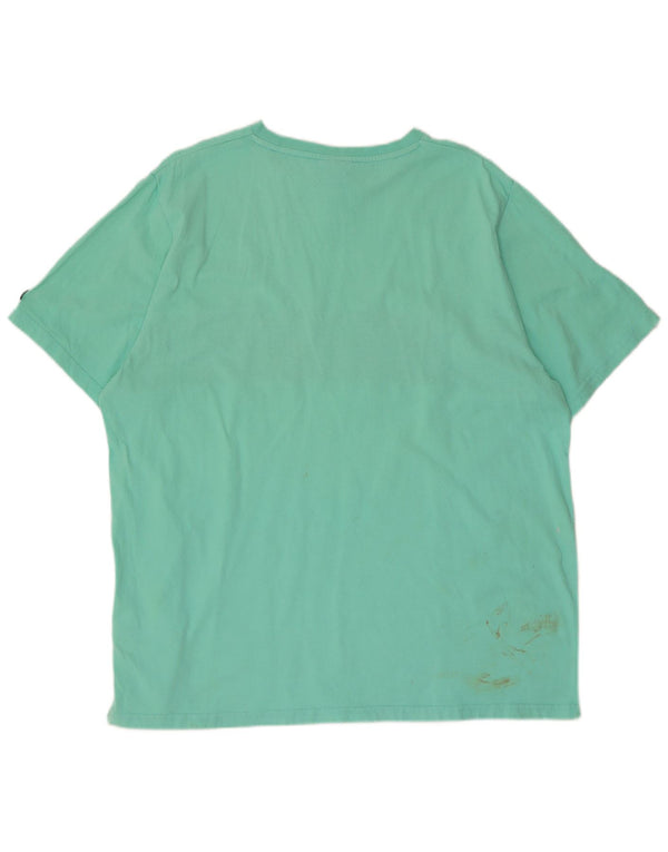 Ellesse Camiseta gráfica para hombre Top 2XL Turquesa Colorblock Algodón
