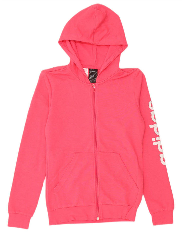 ADIDAS Sudadera con capucha y cremallera gráfica para niña 13-14 años Algodón rosa