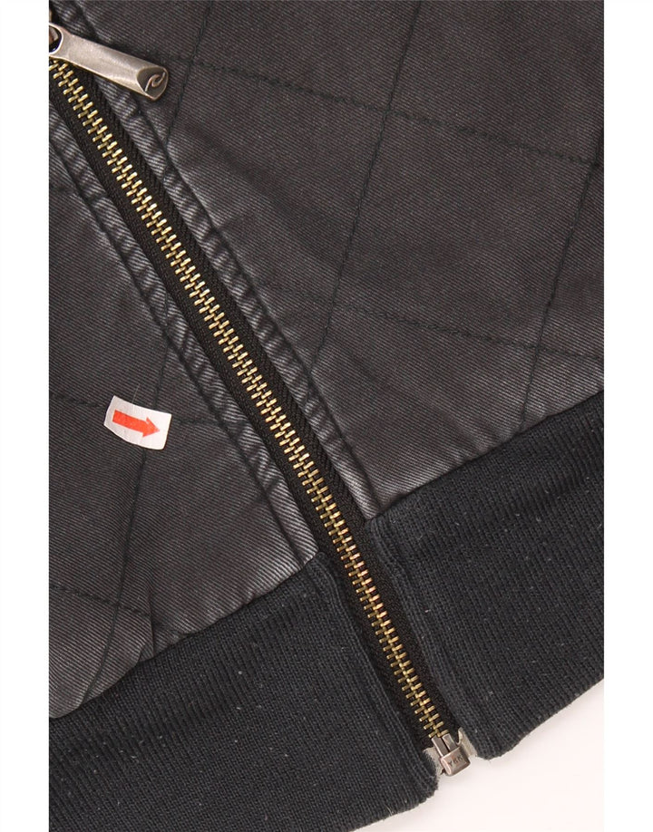 RIP CURL Suéter con capucha y cremallera para hombre pequeño negro