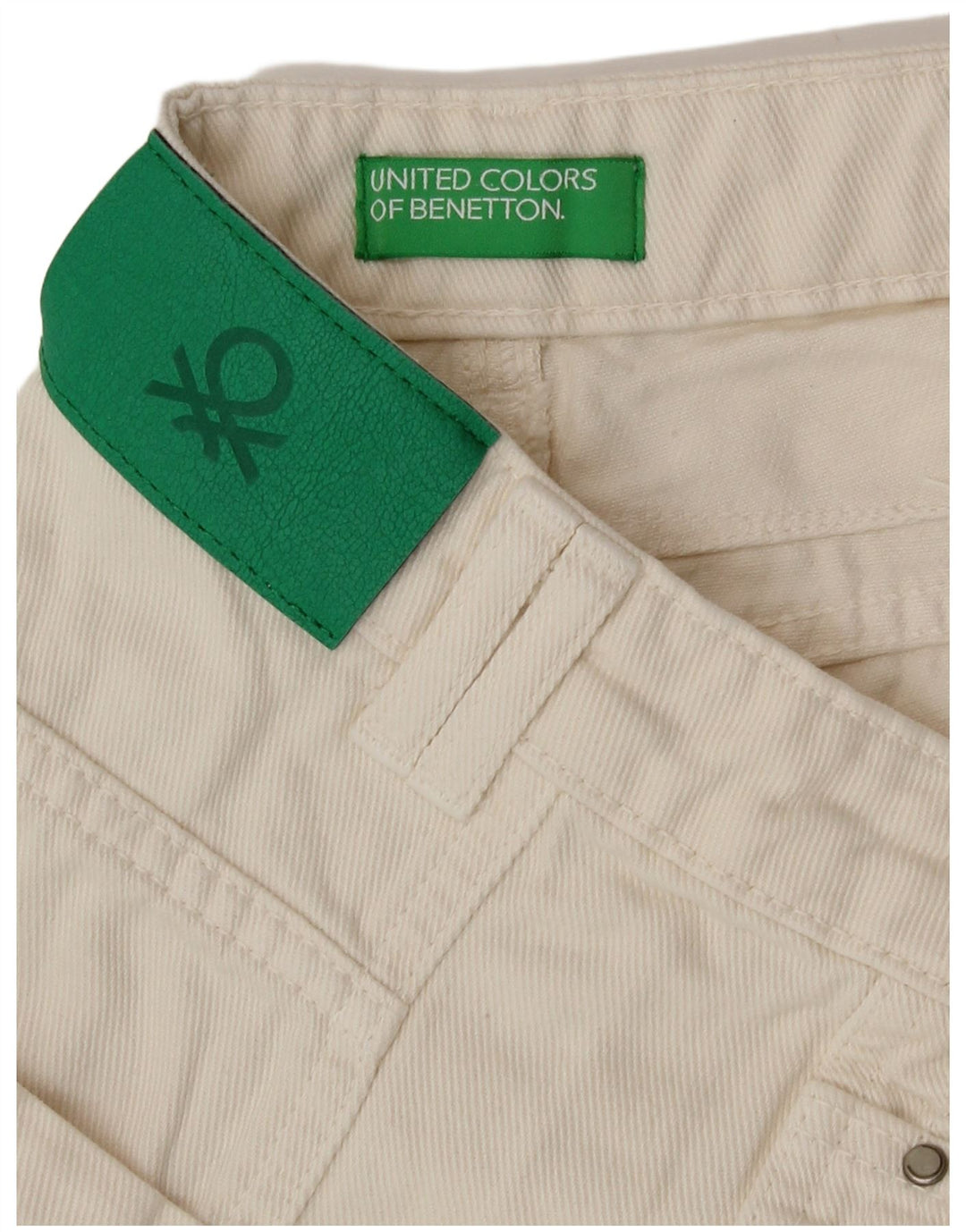 Benetton Vaqueros Tapered Mujer W30 L29 Blanco Roto