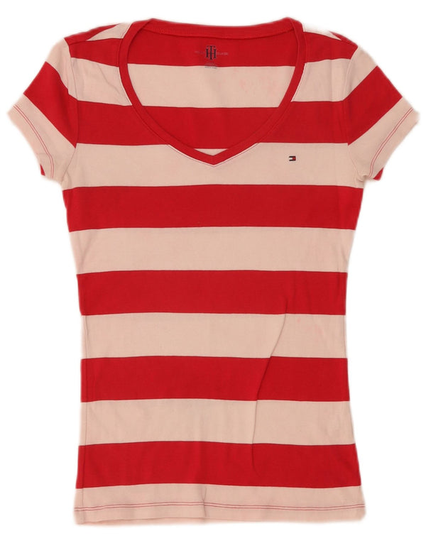 Tommy Hilfiger Camiseta para mujer Top UK 6 XS Rojo Rayas