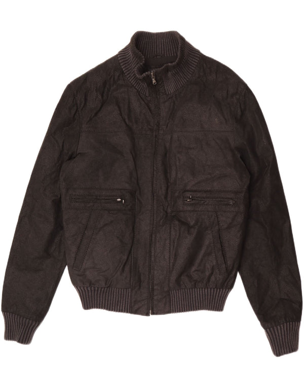 Zarro Chaqueta de cuero para hombre IT 54 2XL Negro