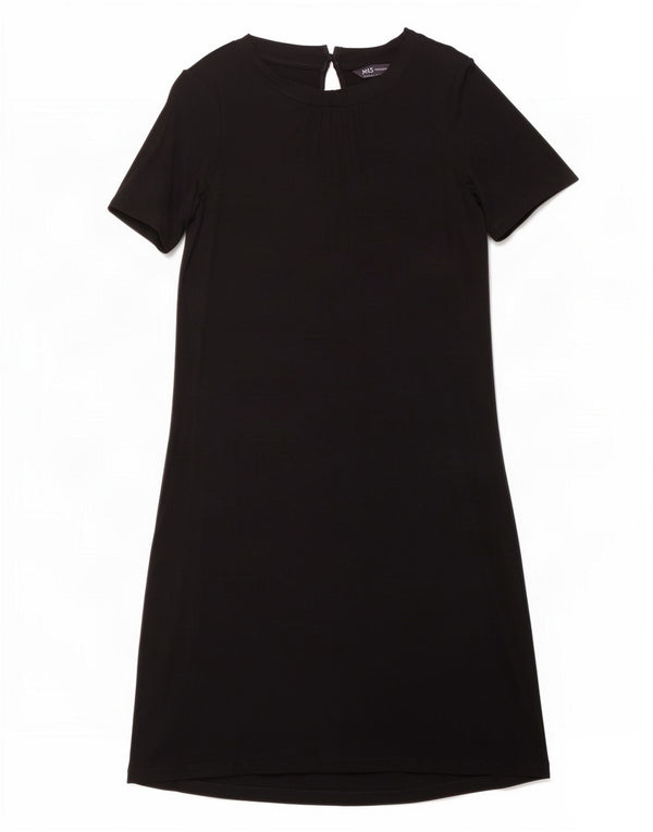 Marks & Spencer Vestido acampanado para mujer UK 8 Small Viscosa negra