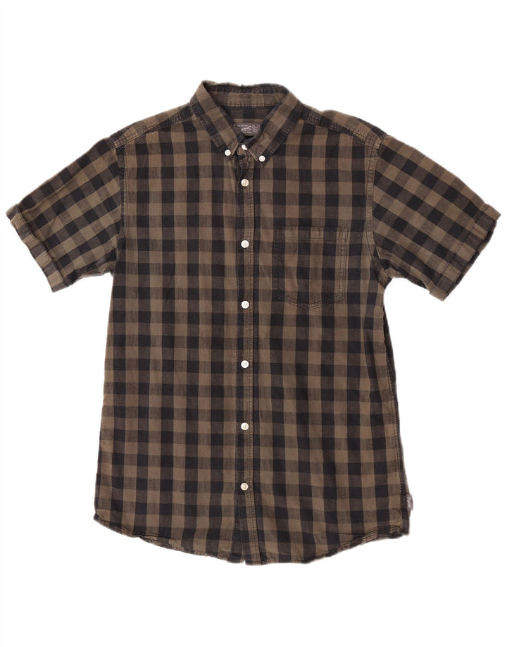 Jack & Jones Hombre Regular Fit Camisa De Algodón A Cuadros Marrón Medio