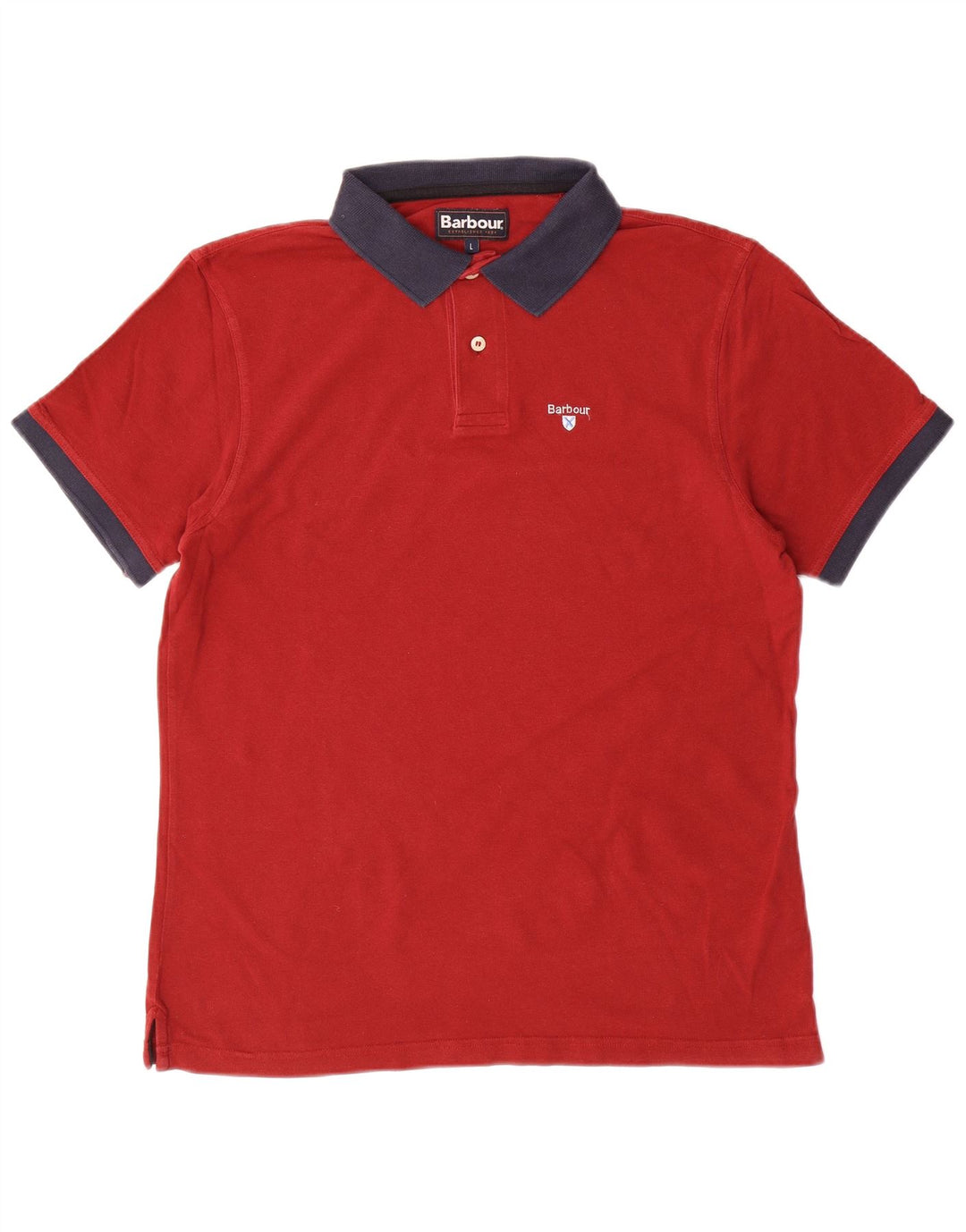 BARBOUR Polo Hombre Grande Algodón Rojo