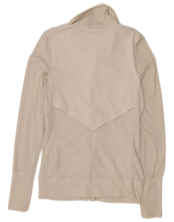 Nike Mujer Dri Fit Chándal Top Chaqueta UK 6 XS Blanco