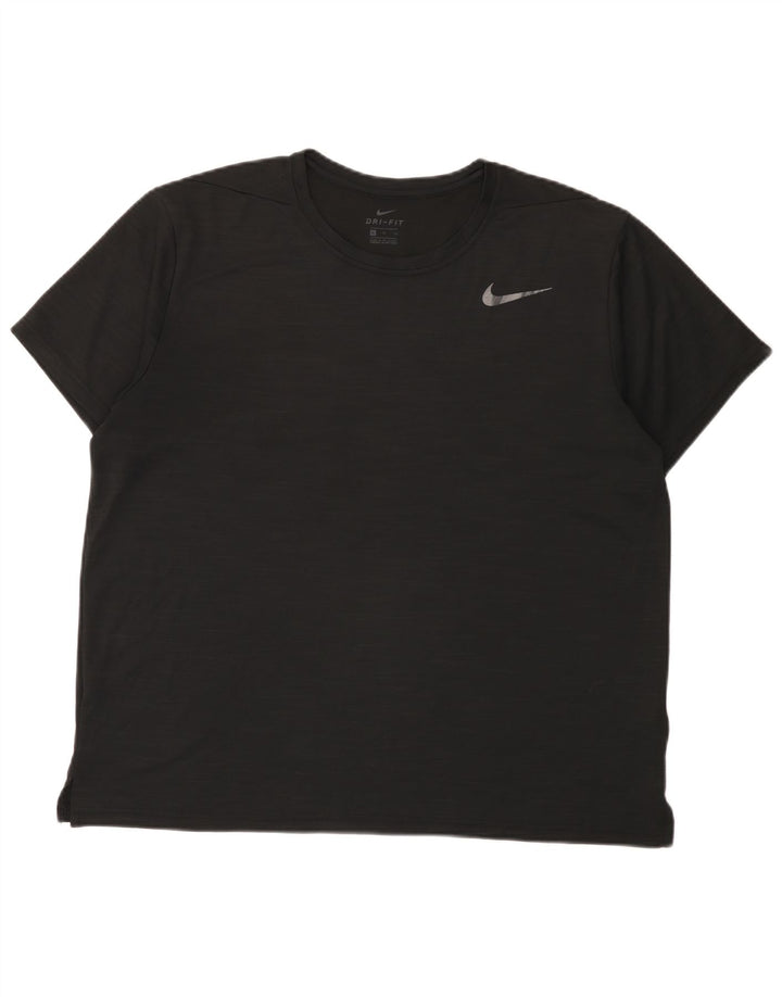Camiseta Nike Dri Fit para hombre Top XL Poliéster moteado negro