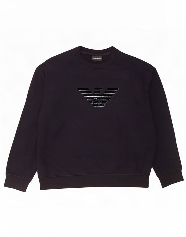 Emporio Armani Sudadera gráfica para mujer Jumper UK 20 2XL Negro Modal