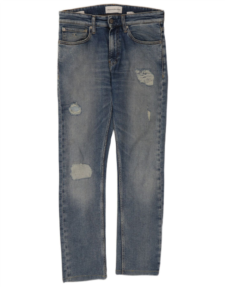 Calvin Klein Jeans ajustados desgastados para hombre W29 L28 Algodón azul