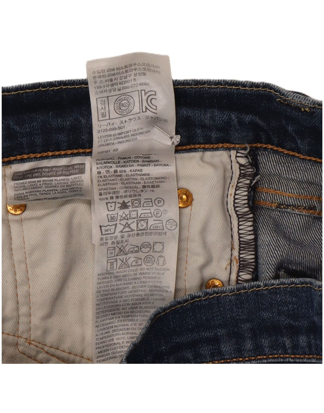 Levi's Hombre 511 Vaqueros Rectos W32 L30 Algodón Azul