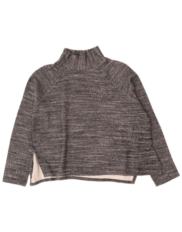 Zara Mujer Blusa Extragrande Top UK 10 Small Gris Moteado Algodón