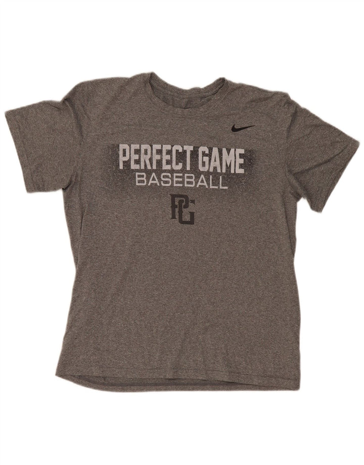 Nike Camiseta Dri Fit Graphic para hombre Top grande gris moteado de poliéster