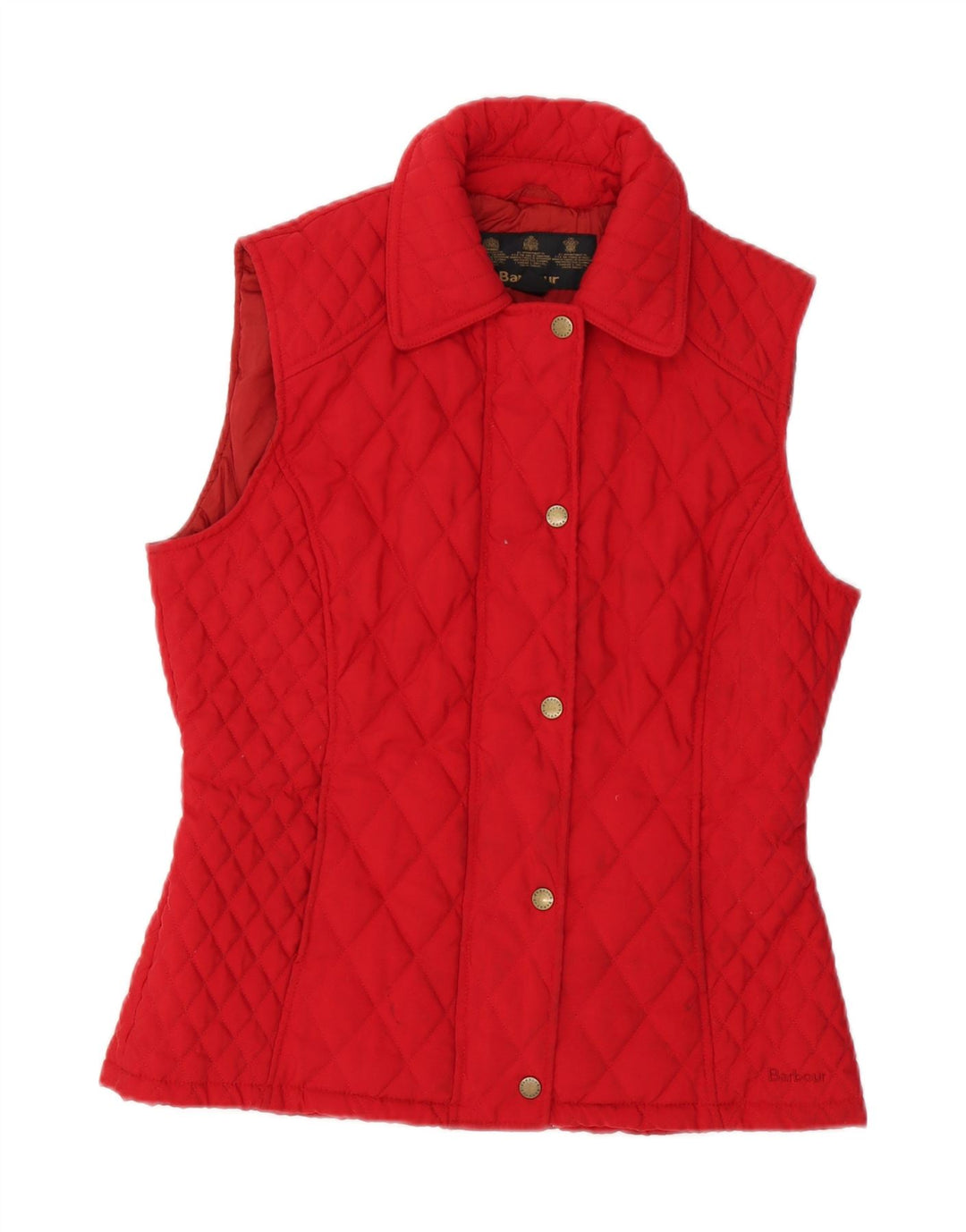 BARBOUR Chaleco acolchado para mujer UK 12 Medio rojo Poliéster