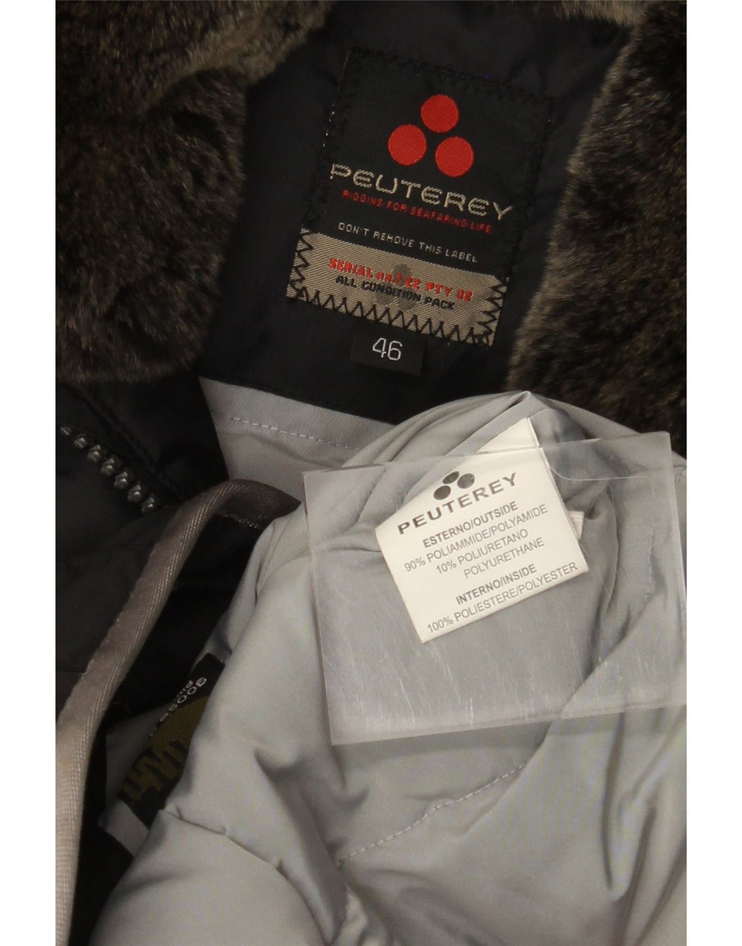 PEUTEREY Chaqueta utilitaria con capucha para mujer IT 46 Grande Poliamida negra