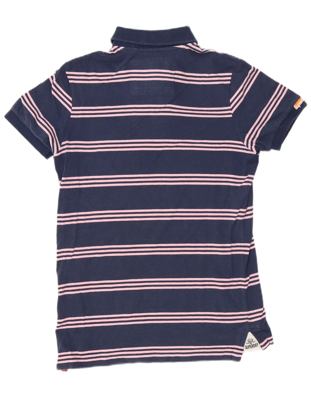 Superdry Polo gráfico de algodón a rayas en azul marino medio para hombre