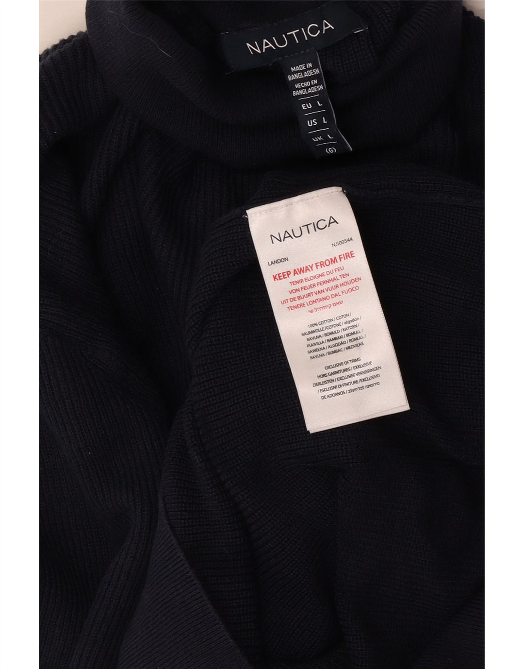 Nautica Jersey con cuello vuelto para hombre, talla grande, algodón azul marino