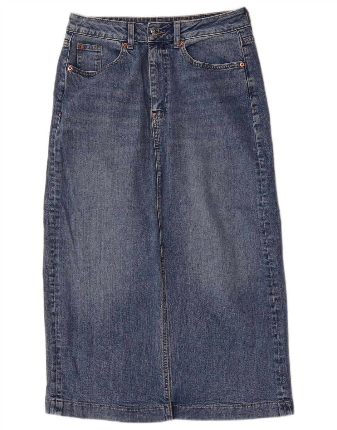 Marks & Spencer Falda midi vaquera regular para mujer UK 10 Small W30 Azul