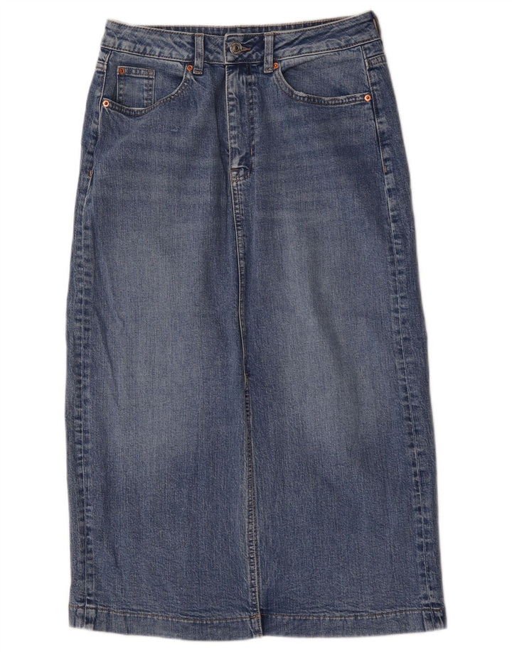 Marks & Spencer Falda midi vaquera regular para mujer UK 10 Small W30 Azul