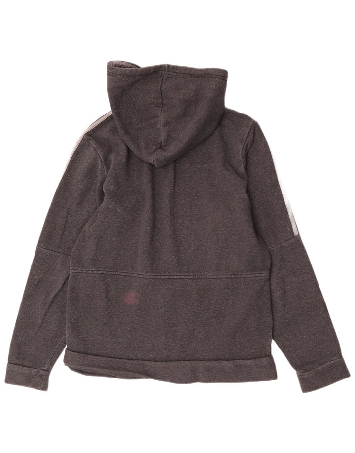 Adidas - Sudadera con capucha y cremallera para hombre, algodón gris medio
