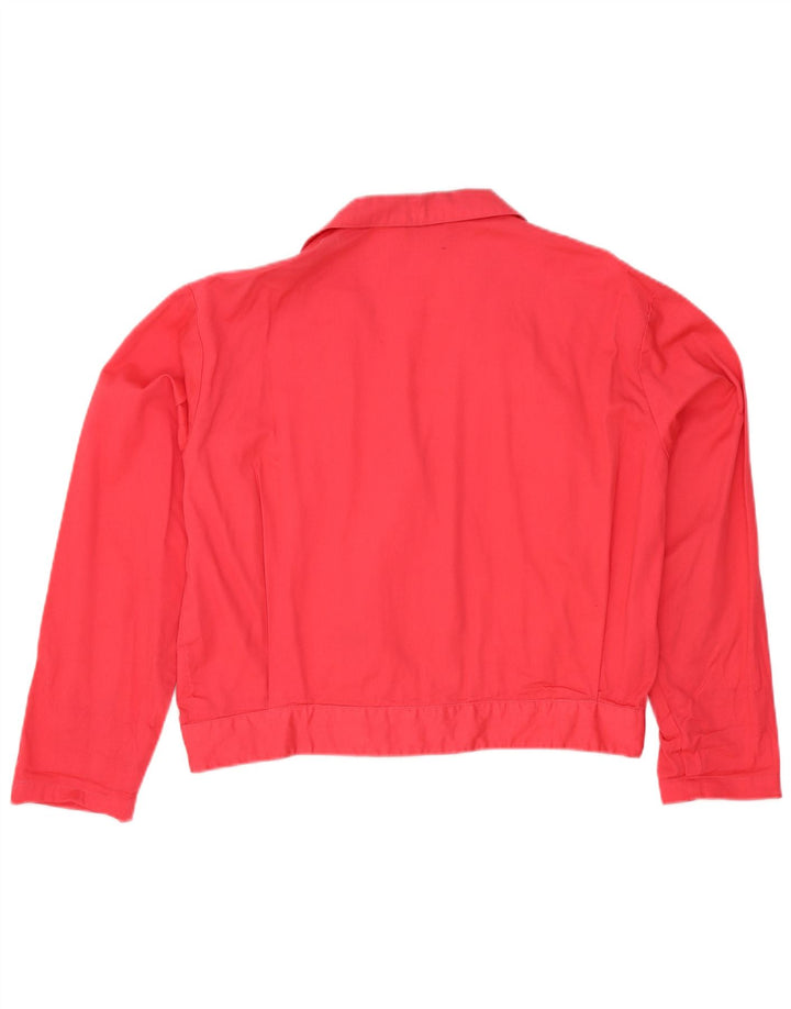 Vintage mujer 3 botones Blazer chaqueta Reino Unido 16 algodón rosa grande