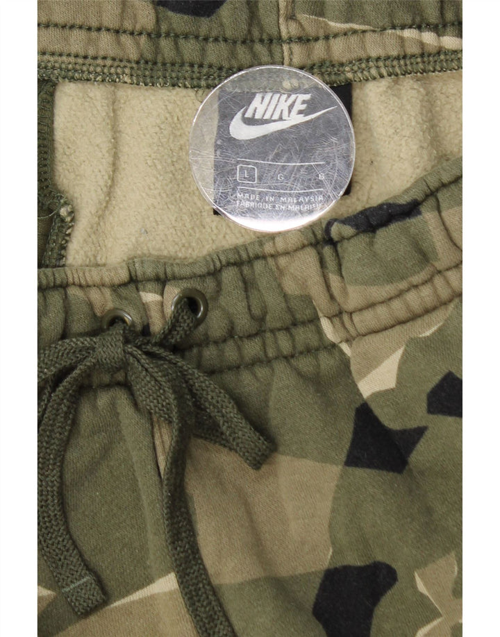 Nike Pantalones de chándal para Hombre Joggers Large Verde Camuflaje Algodón
