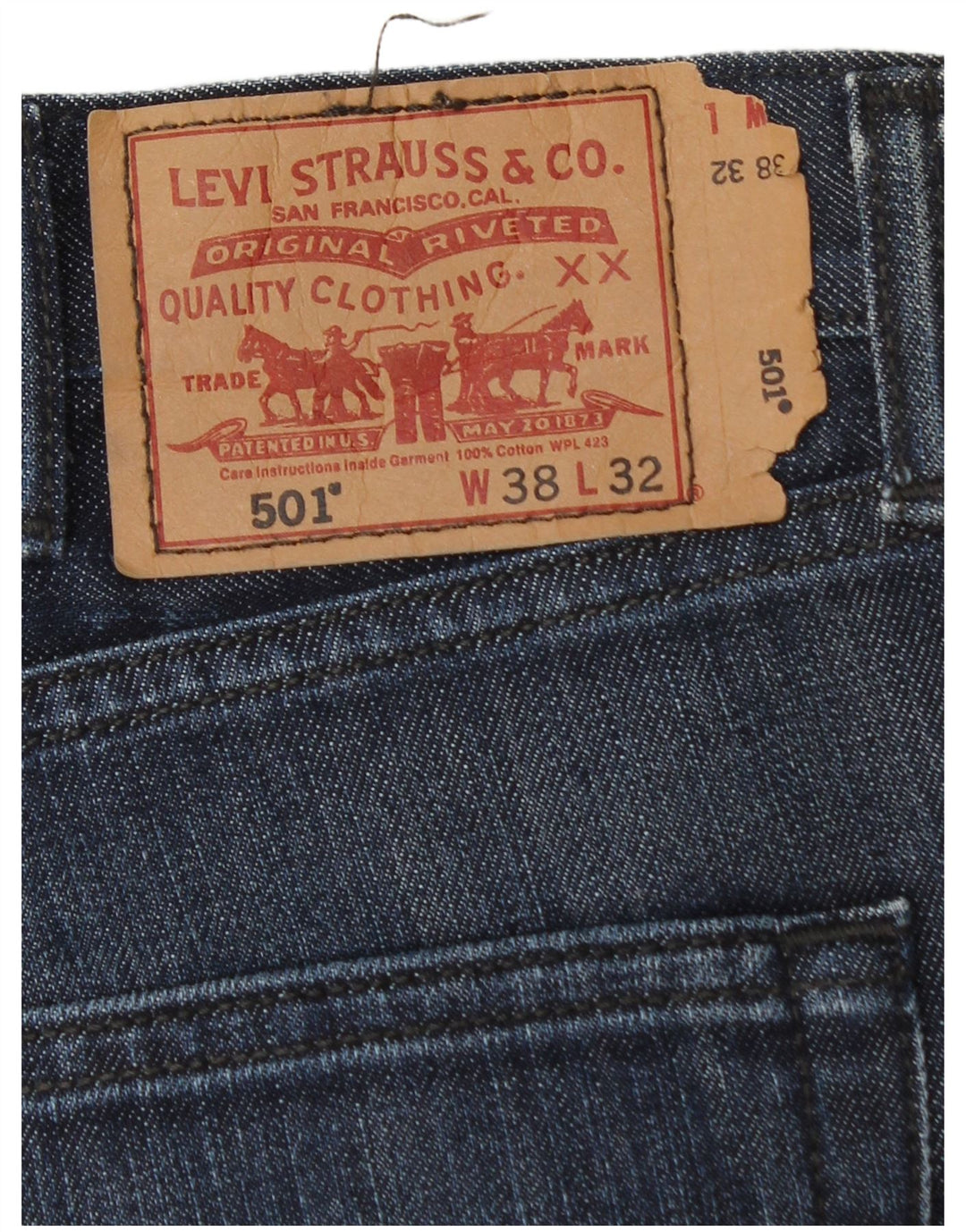 Levi's Vaqueros rectos 501 para hombre W38 L30 Algodón azul marino