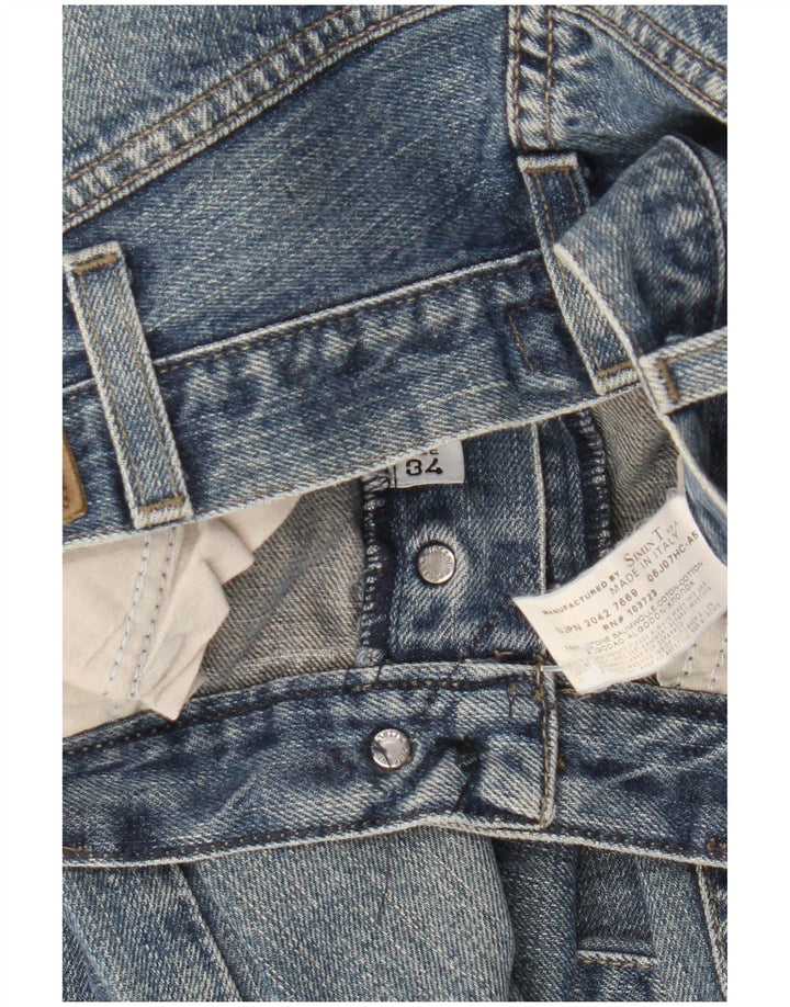 Armani Jeans rectos desgastados para hombre W34 L32 Algodón azul