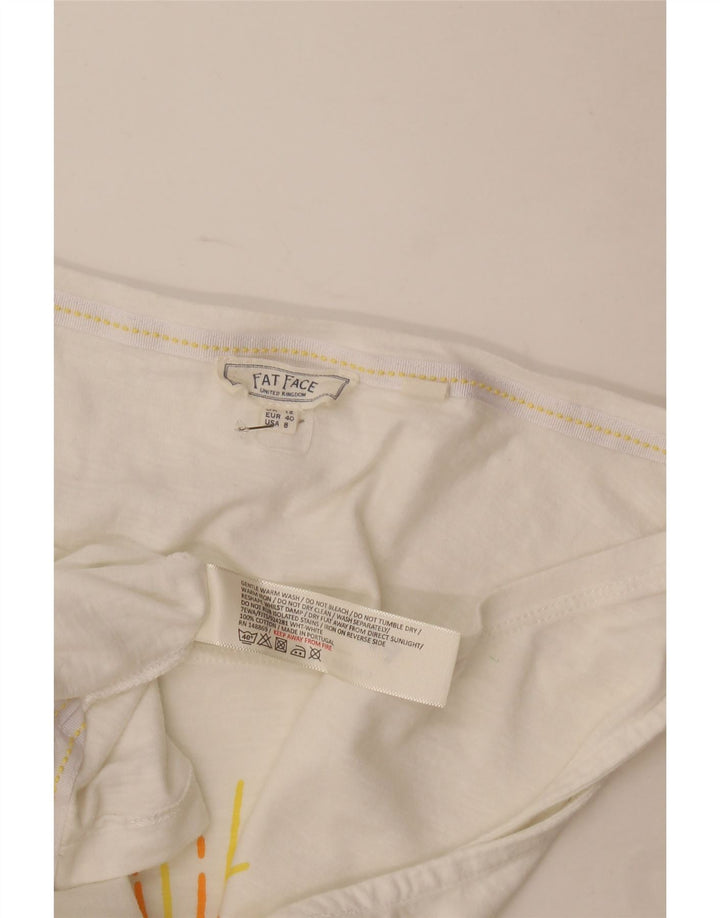 Camiseta sin mangas con estampado gráfico para mujer de Fat Face UK 40 Algodón blanco mediano