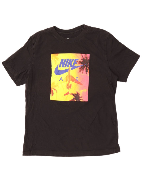 Nike Camiseta Air Graphic para hombre, talla grande, algodón negro