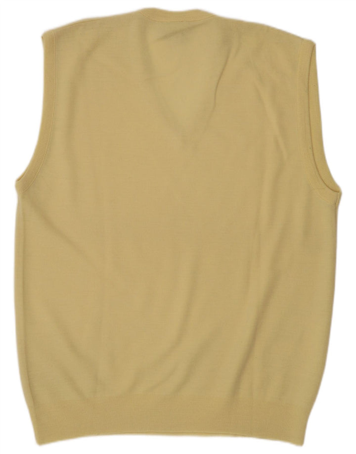Vintage hombres chaleco camiseta sin mangas IT 52 grande amarillo