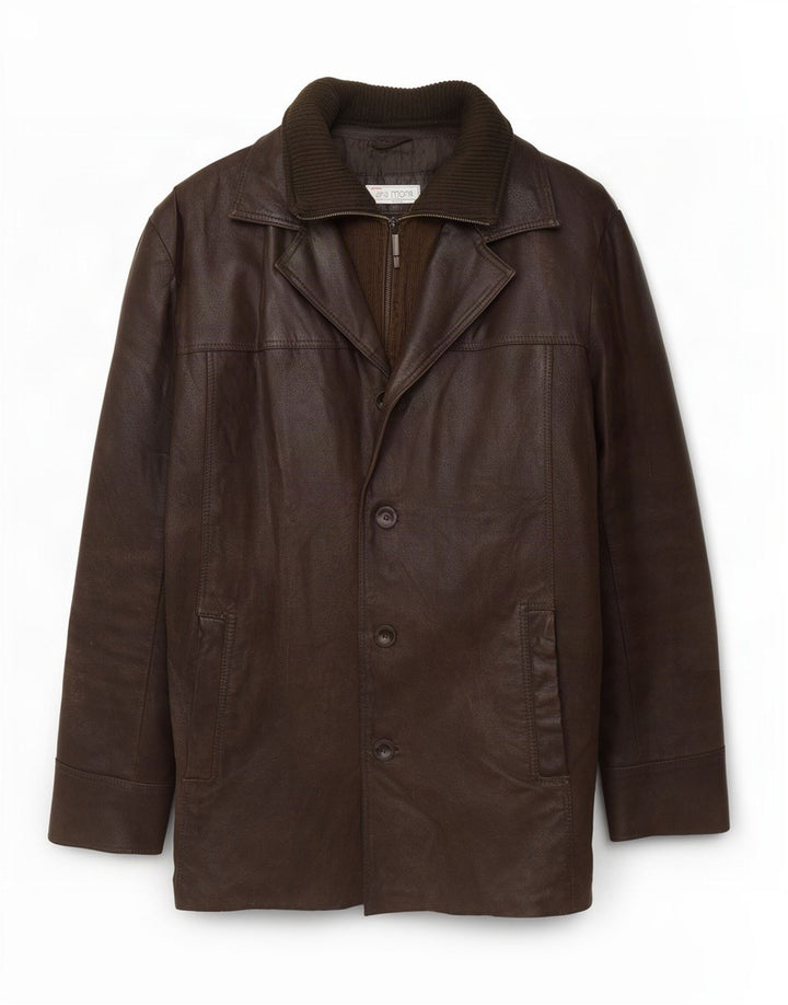 Bata Chaqueta de cuero para hombre IT 54 2XL Marrón