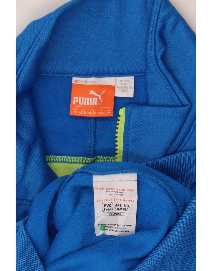 PUMA Jersey con cuello y cremallera para hombre Poliéster azul medio