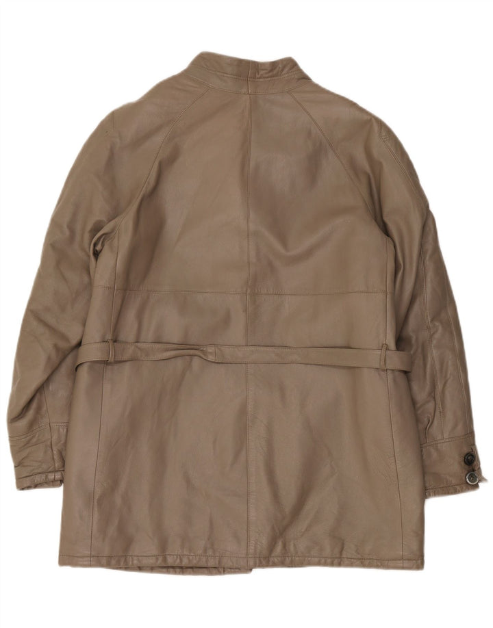 Carla Buti Chaqueta De Cuero Mujer IT 44 Gris Medio