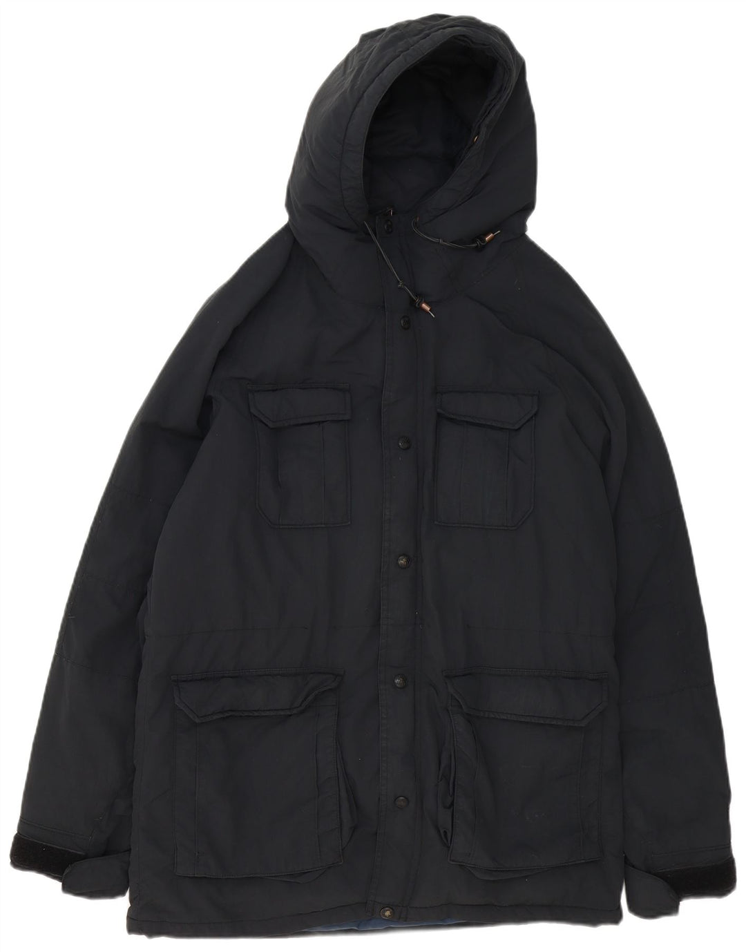 Levi's Parka con capucha para hombre, talla 38, talla mediana, poliamida negra