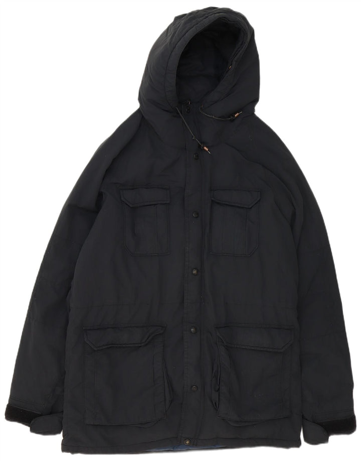 Levi's Parka con capucha para hombre, talla 38, talla mediana, poliamida negra