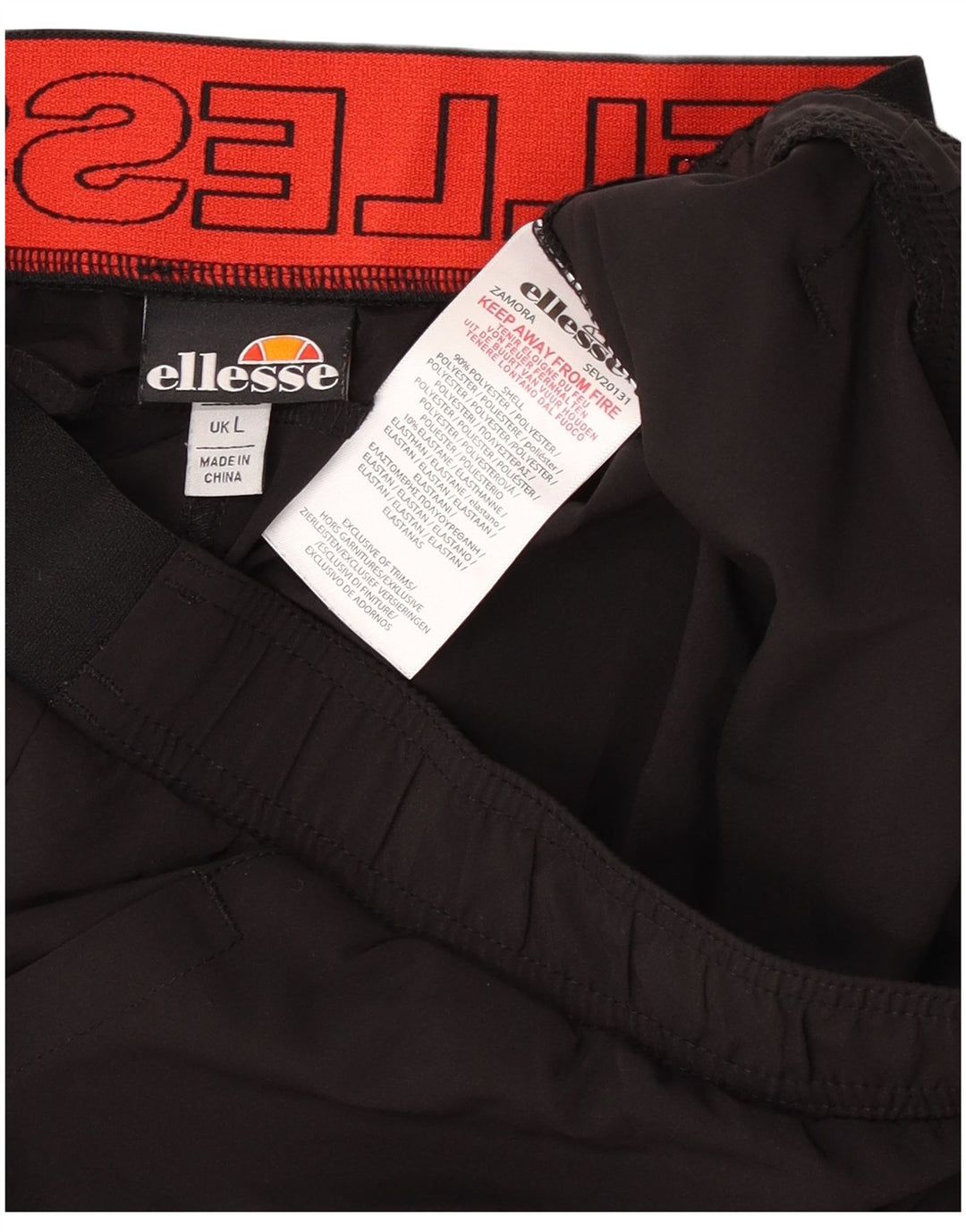 Ellesse Mens Graphic Sport Shorts Grande Poliéster Negro