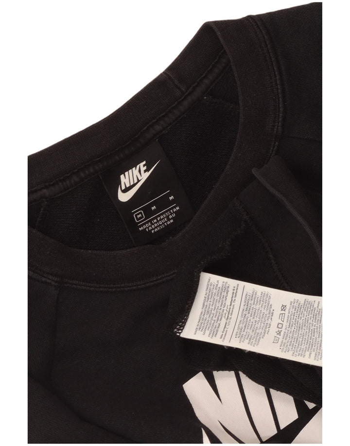 Nike - Sudadera gráfica para mujer, talla 40, talla mediana, algodón negro
