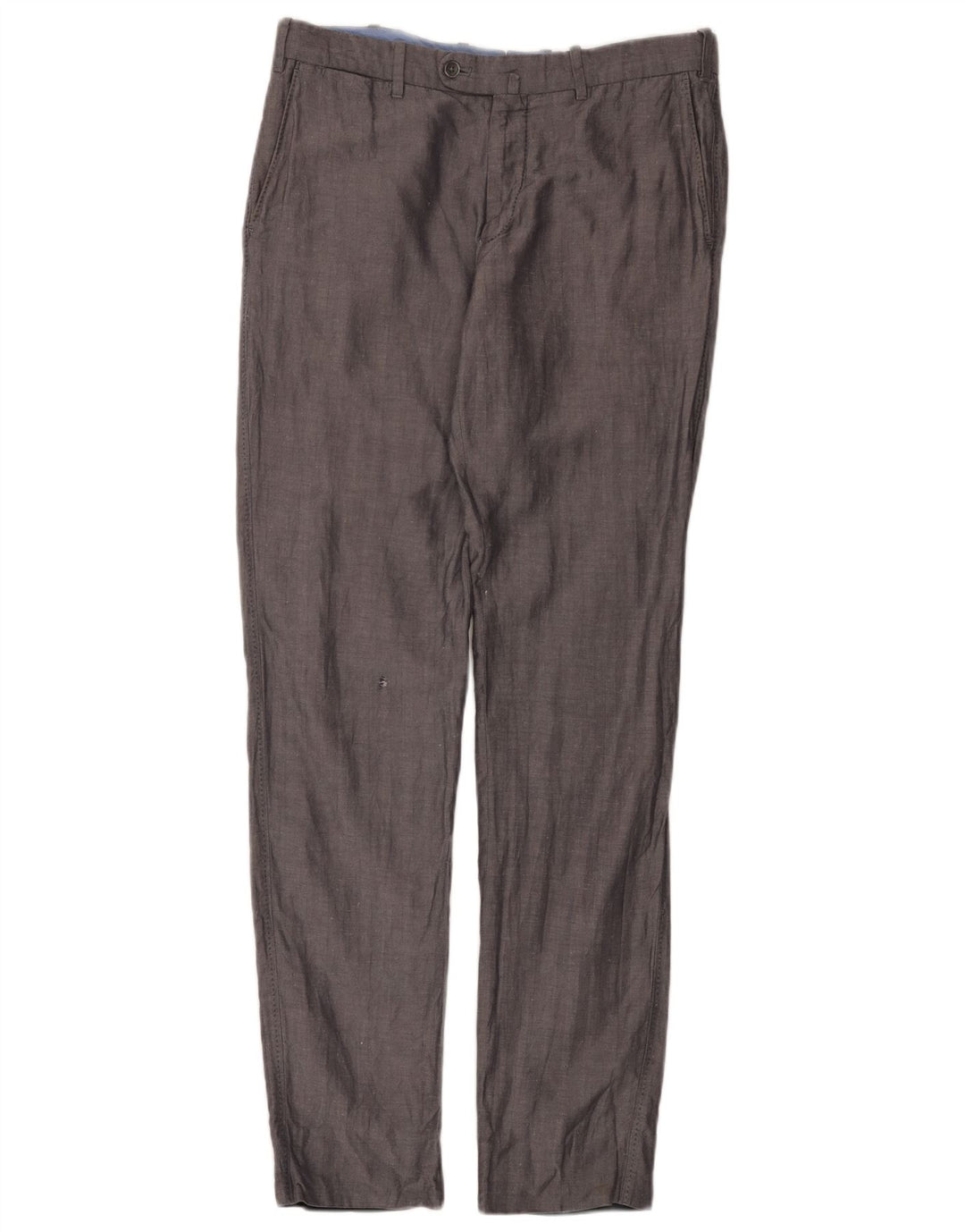 Massimo Dutti Pantalón de traje slim para hombre EU 42 Large W32 L32 Grey Herringbone
